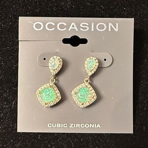 Occasion Faux Opal and Cubic Zirconia Earrings